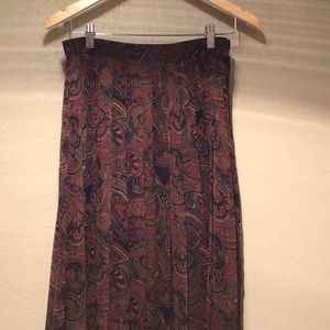 Pleated chiffon paisley skirt sz 8